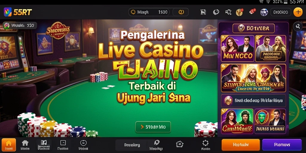 Tampilan gameplay Live Casino yang mendebarkan dan interaktif.