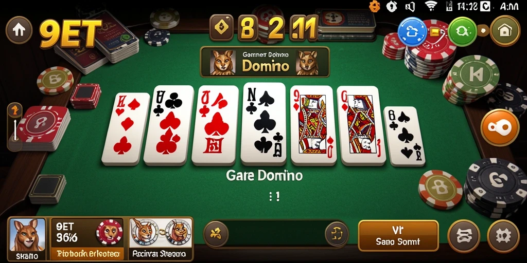 Screenshot utama 9ET menunjukkan gameplay menegangkan Domino.
