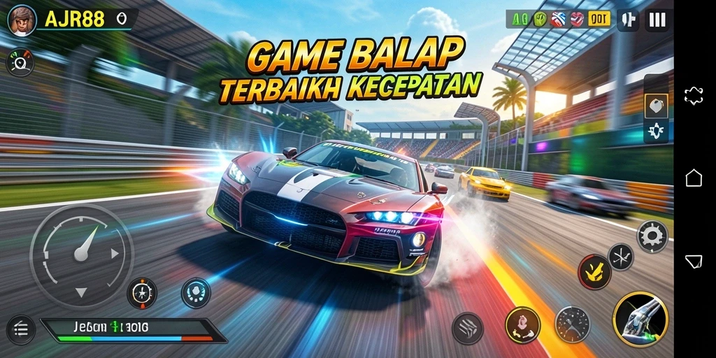 Screenshot AJR88 menunjukkan momen balap yang mendebarkan.