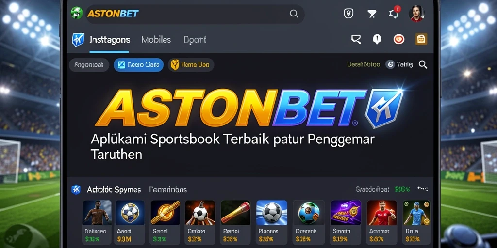 Screenshot gameplay Sportsbook ASTONBET menampilkan taruhan langsung.