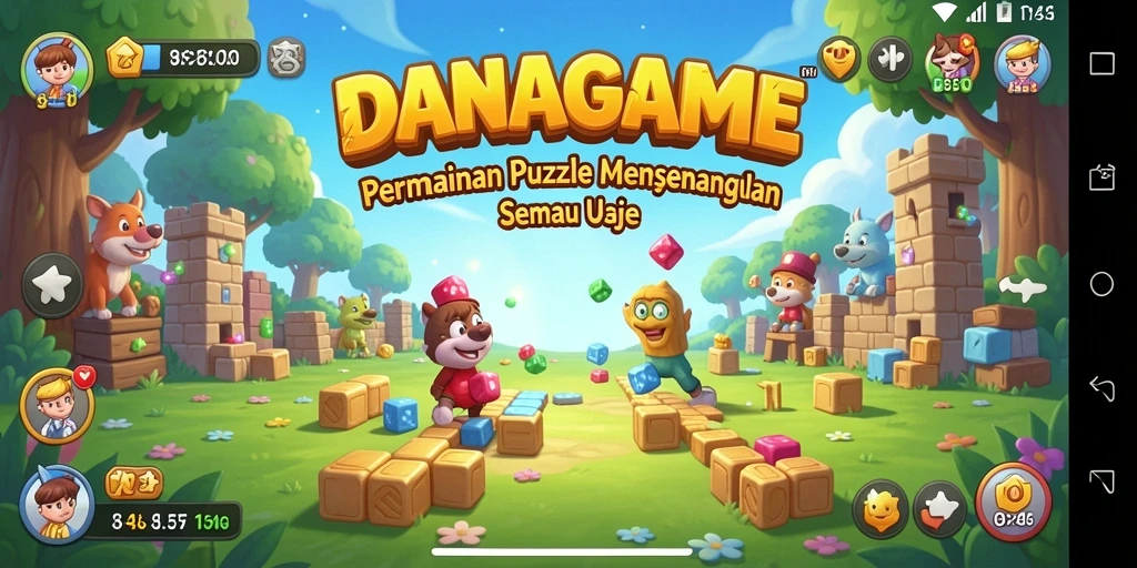 Screenshot utama DANAGAME menampilkan gameplay Puzzle yang menarik.