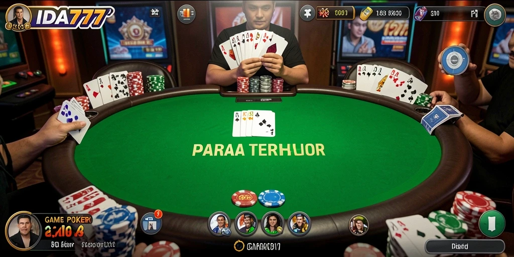 Tampilan gameplay Poker di IDA777 yang menarik.