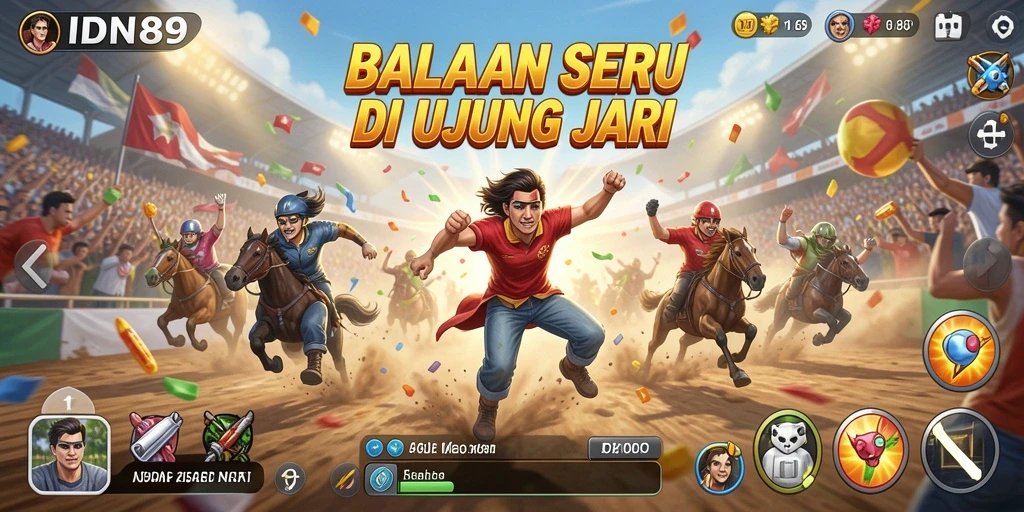 Tampilan gameplay seru dari IDN89 dengan mobil balap tercepat.