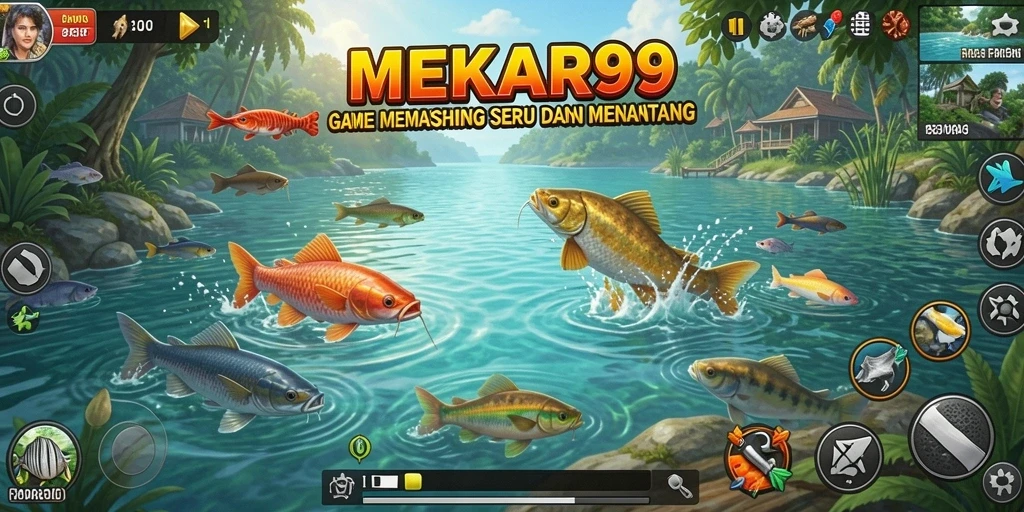 Tangkapan besar di game MEKAR99 dengan latar belakang pemandangan laut yang indah.