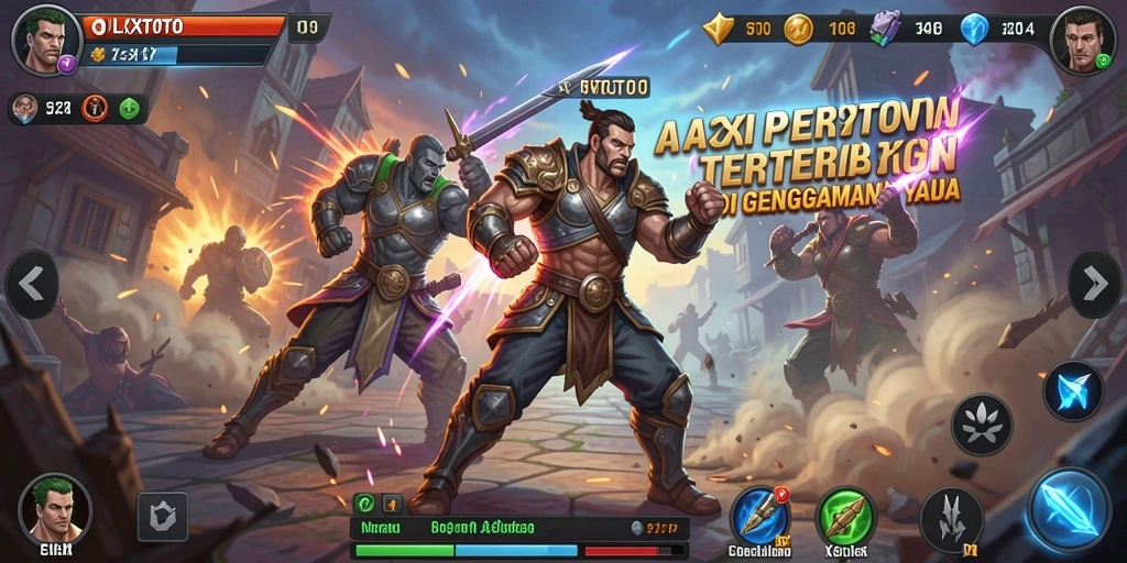 Screenshot gameplay OLXTOTO dengan pertarungan intensitas tinggi.