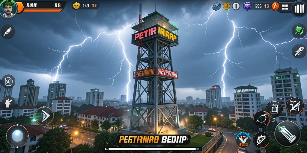 Tangkapan layar game Tower Defense yang menampilkan strategi menara yang intens.