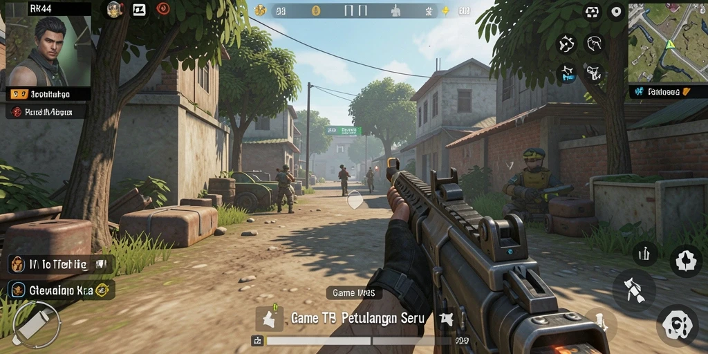 Tangkapan layar gameplay RR44 menampilkan aksi pertempuran yang mendebarkan.