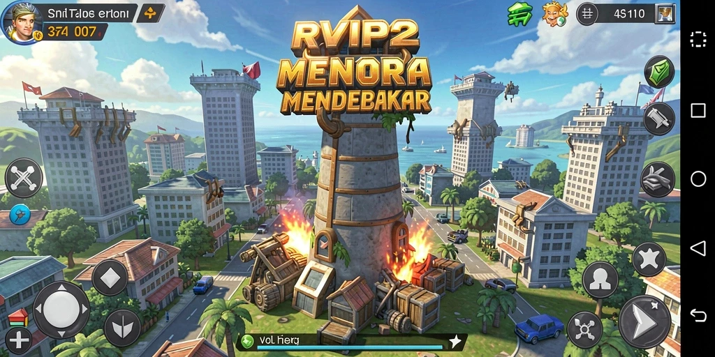 Tangkapan layar menampilkan aksi seru dalam game Tower Defense.