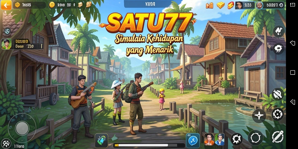 Tampilan gameplay SATU77 yang menarik dan penuh warna.