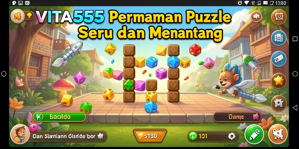 Tampilan gameplay VITA555 yang penuh warna dan menantang puzzle.