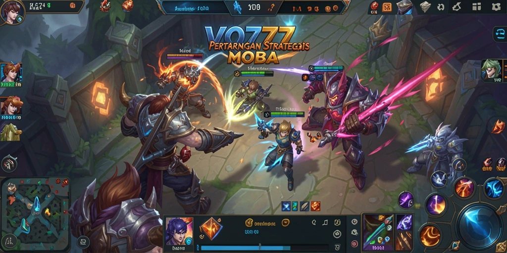 Screenshot gameplay VO777 menampilkan aksi seru di arena MOBA.