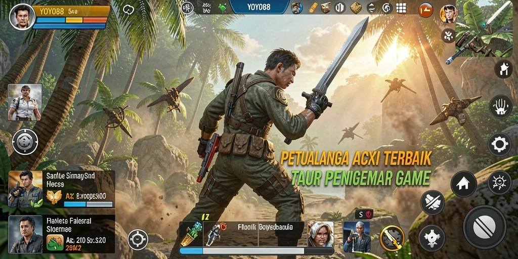 Screenshot utama YOYO88 menunjukkan aksi seru dan grafis yang memukau.